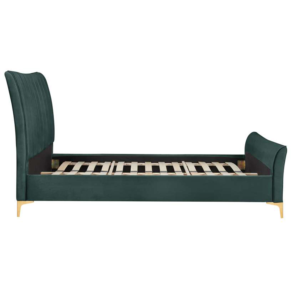 Clover Double Green Velvet Bed Image 4