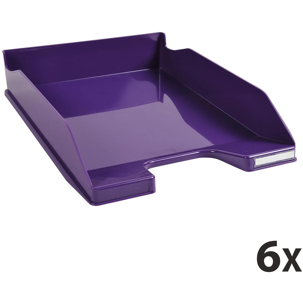 Exacompta Purple Gloss Letter Tray 6 Pack Image 6