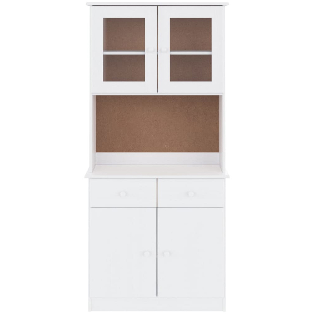 vidaXL Alta 4 Door 2 Drawer White Solid Wood Pine Highboard Image 3