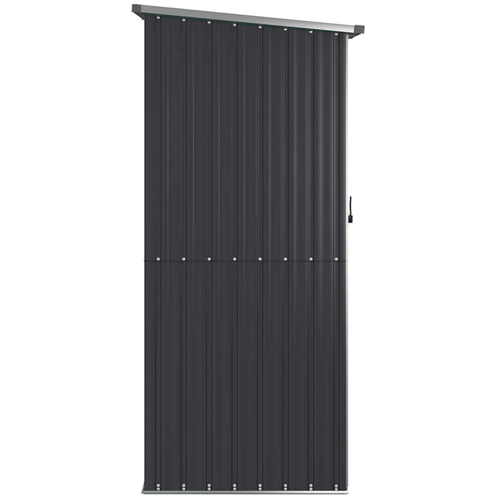 vidaXL 3.9 x 3.2ft Anthracite Galvanised Steel Pent Garden Shed Image 2