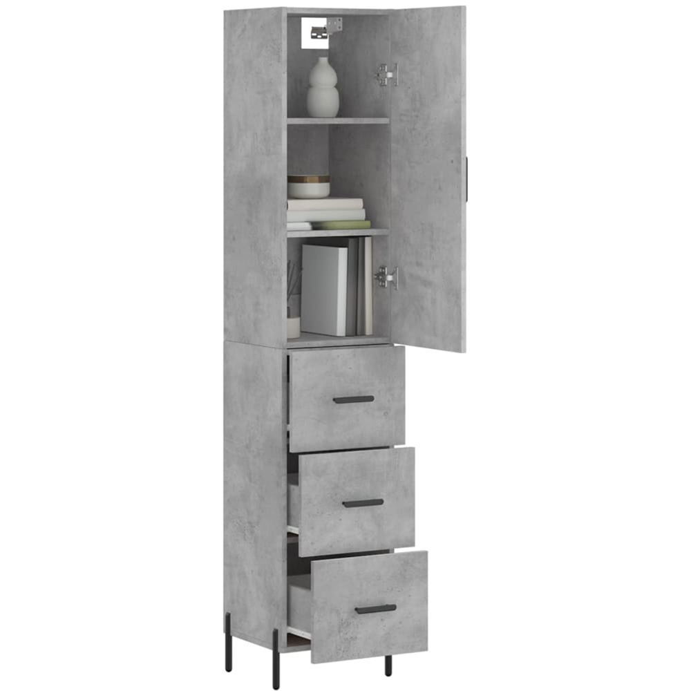 vidaXL Single Door 3 Drawer Highboard with Metal Legs Image 3