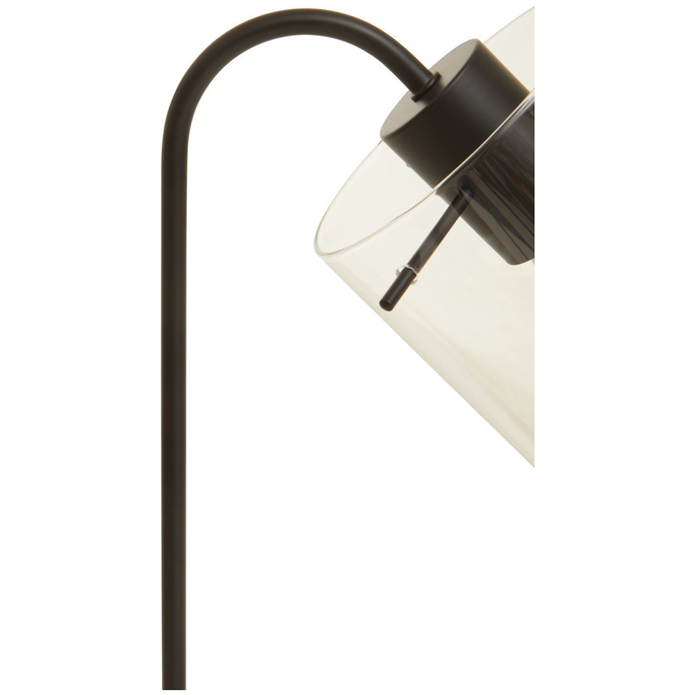 Premier Housewares Matte Black Curved Table Lamp Light Image 4