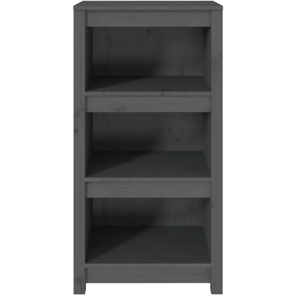 vidaXL 3 Shelf Grey Solid Pine Wood Bookcase Image 3