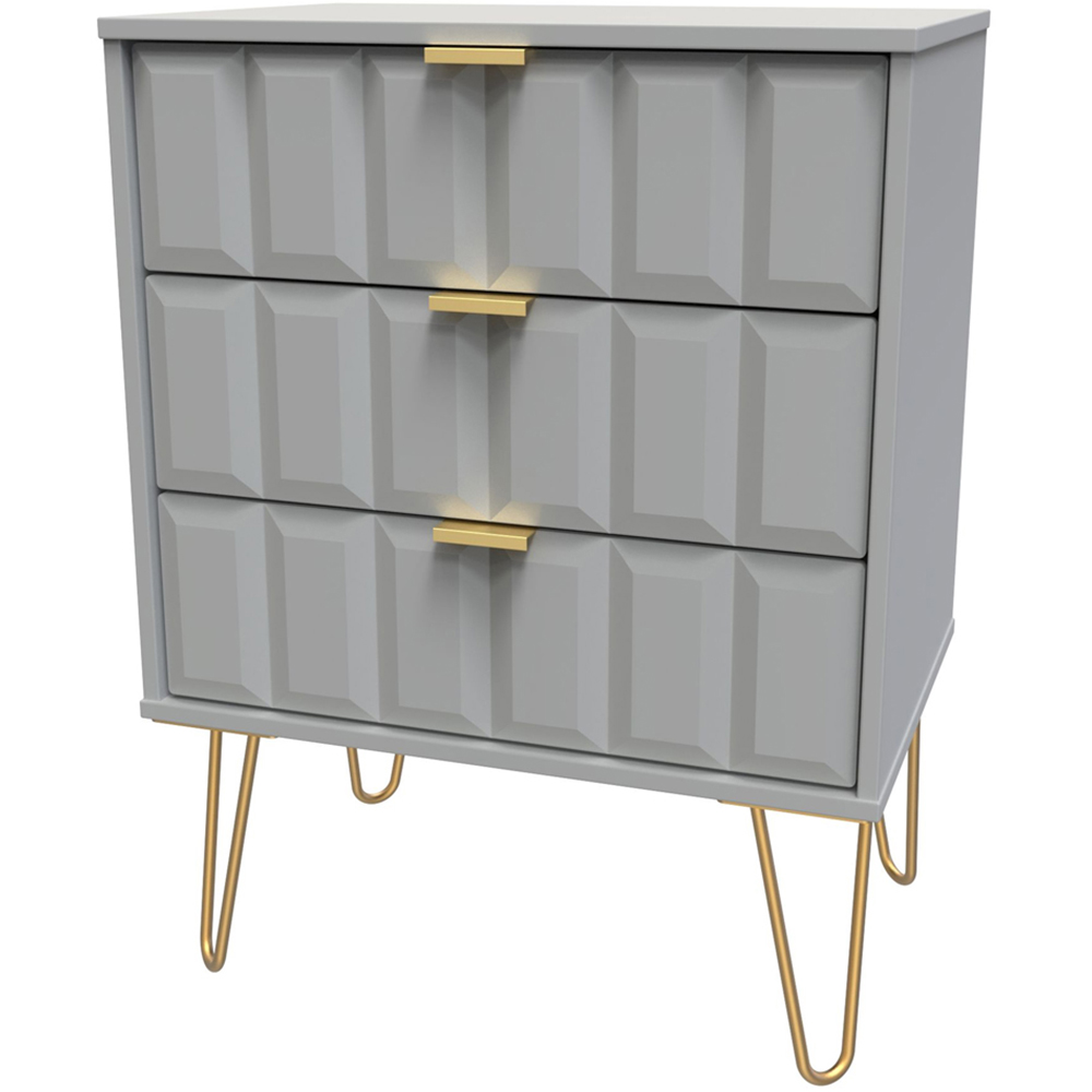 Crowndale Cube 3 Drawer Dusk Grey Chest of Drawers Ready Assembled Image 2