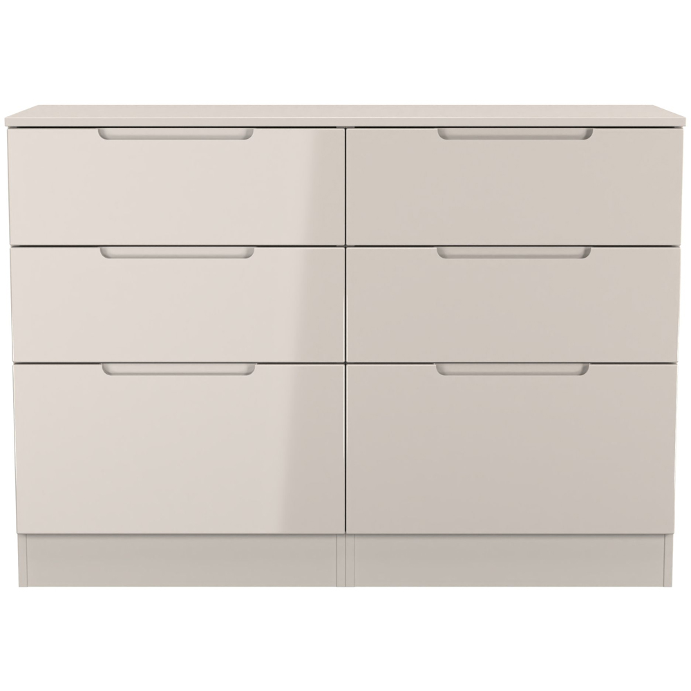 Crowndale Milan 6 Drawer Kashmir Gloss and Kashmir Wide Chest of Drawers Ready Assembled Image 3