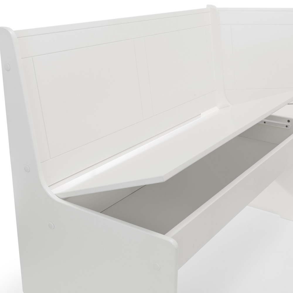 Julian Bowen Newport 5 Seater Corner Dining Set with Storage Bench Surf White Image 5