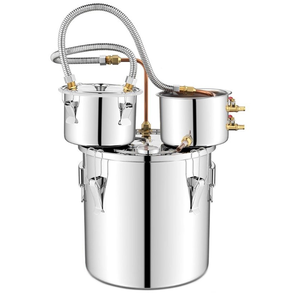 Costway Stainless Steel Water Alcohol Distiller with Thermometer 22L Image 1
