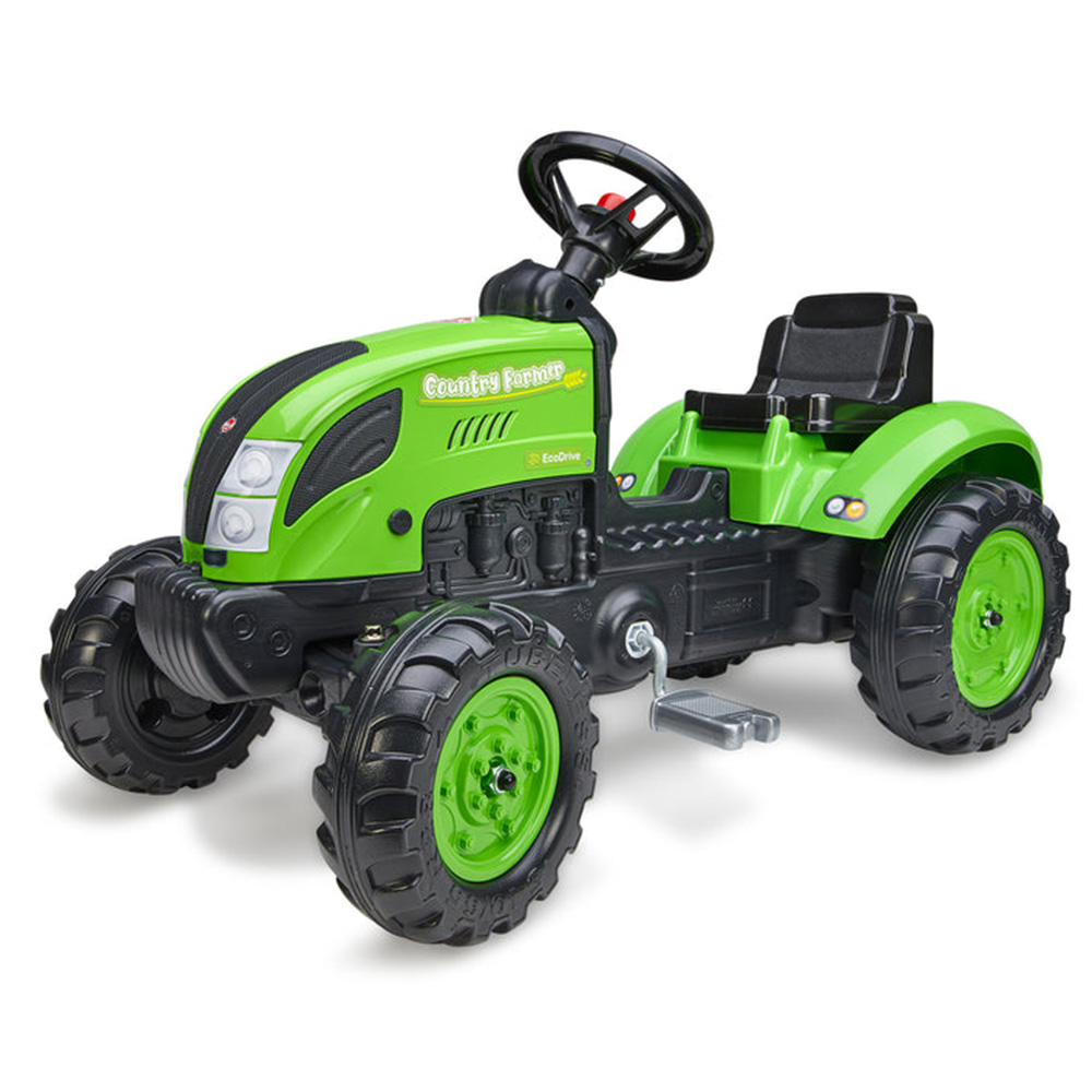 Falk Country Farmer Pedal Tractor with Trailer Green Image 2