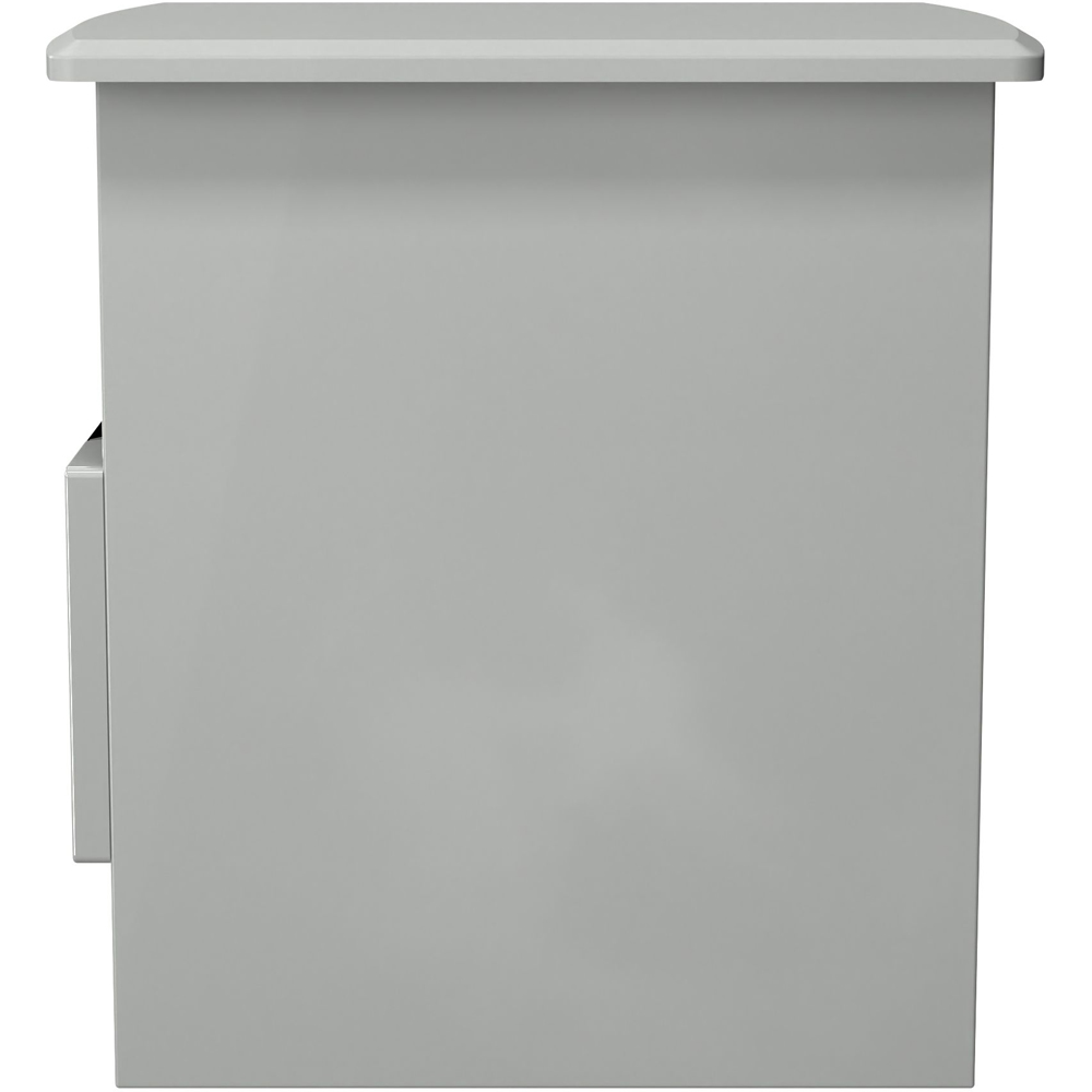 Crowndale Camden Single Drawer Single Shelf Grey Gloss and Dusk Grey Lamp Table Ready Assembled Image 3