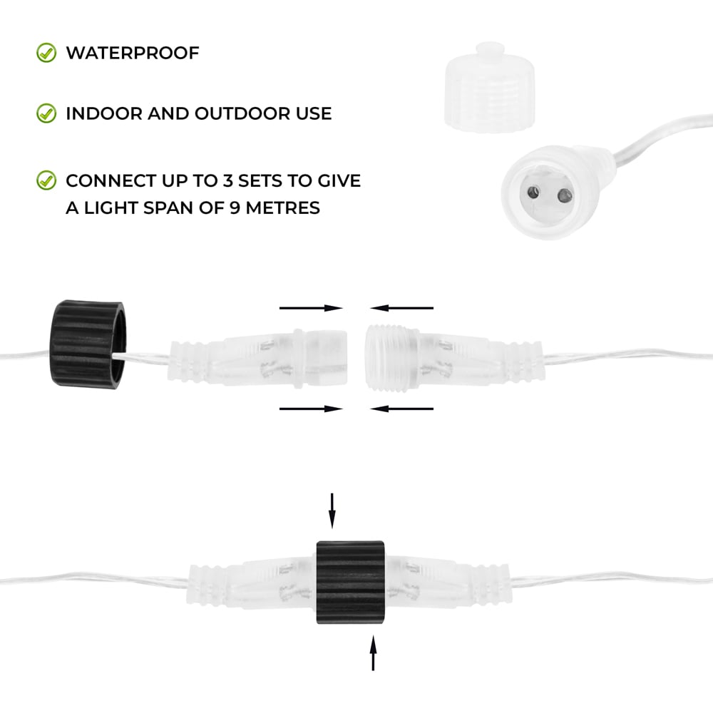 The Christmas Workshop 10 Pack 540 LED Warm White Meteor Shower Light  Image 6