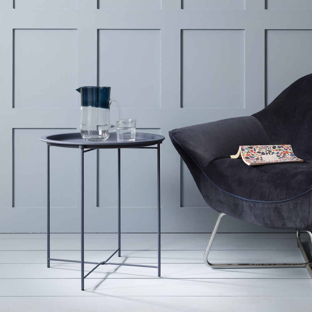 Noa and Nani Classic Blue Metal Side Table Image 3