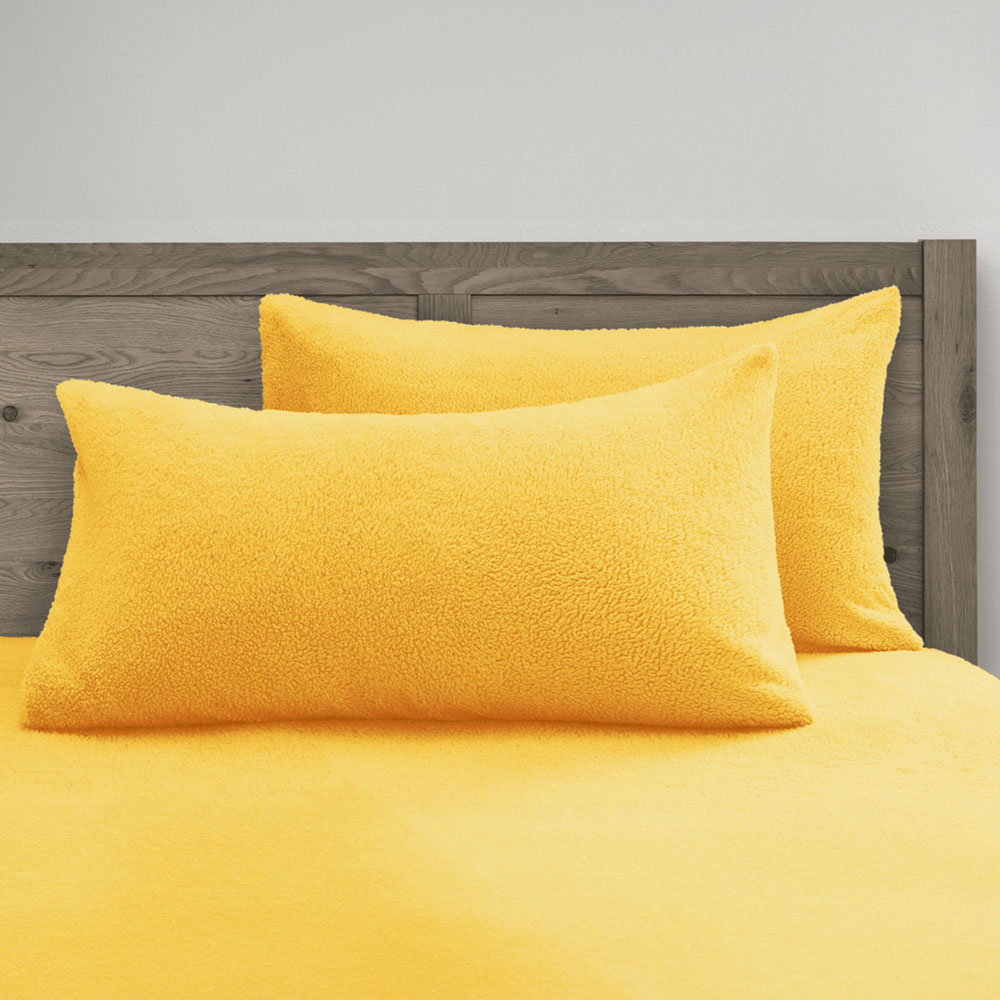 Velosso Double Ochre Teddy Fleece Duvet Set Image 2