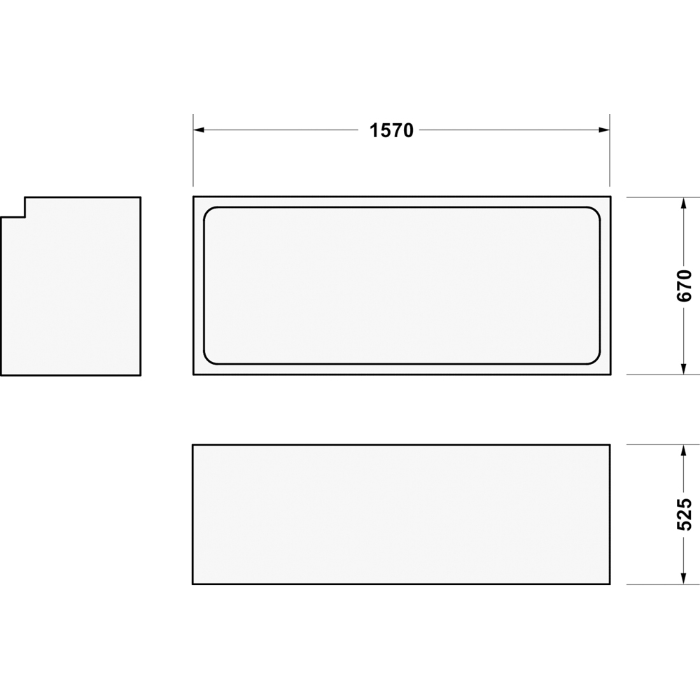 Duravit No.1 Bathtub Support 1570 x 670mm Image 2