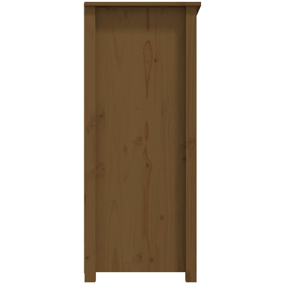 vidaXL 2 Door 4 Shelf Honey Brown Pine Wood Sideboard Image 5