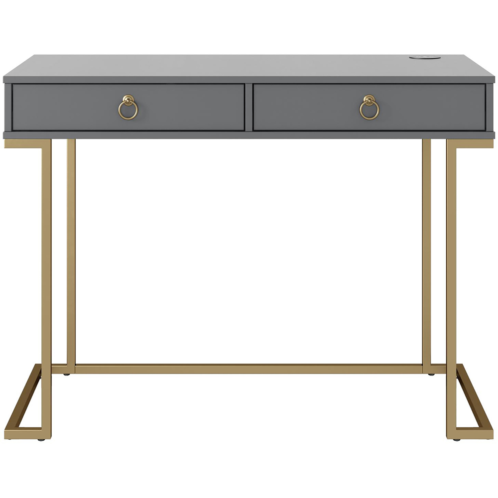 Dorel Home Camila 2 Drawer Graphite Grey Writing Desk Image 3