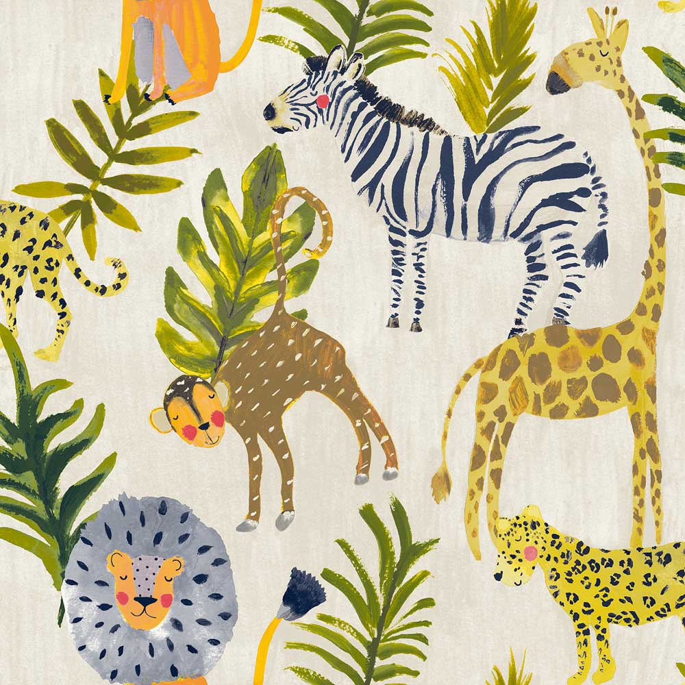 Grandeco Jungle Nursery Multicolour Textured Wallpaper Image 1