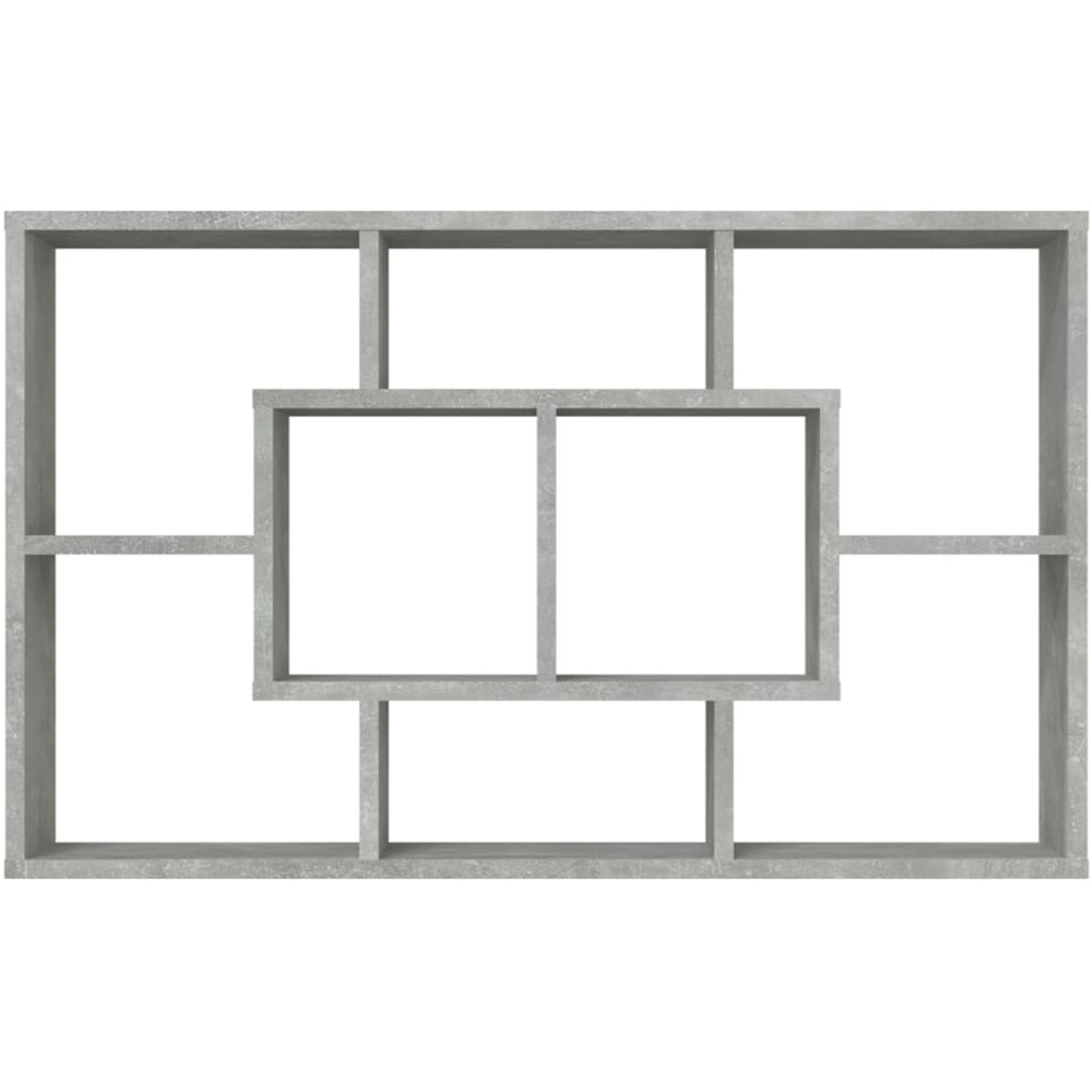 vidaXL 8 Compartment Concrete Grey Wall Shelf Image 4