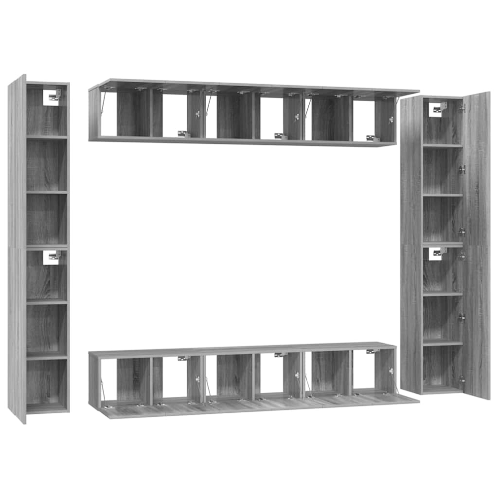 vidaXL 24 Shelf Grey Sonoma TV Cabinet Image 5