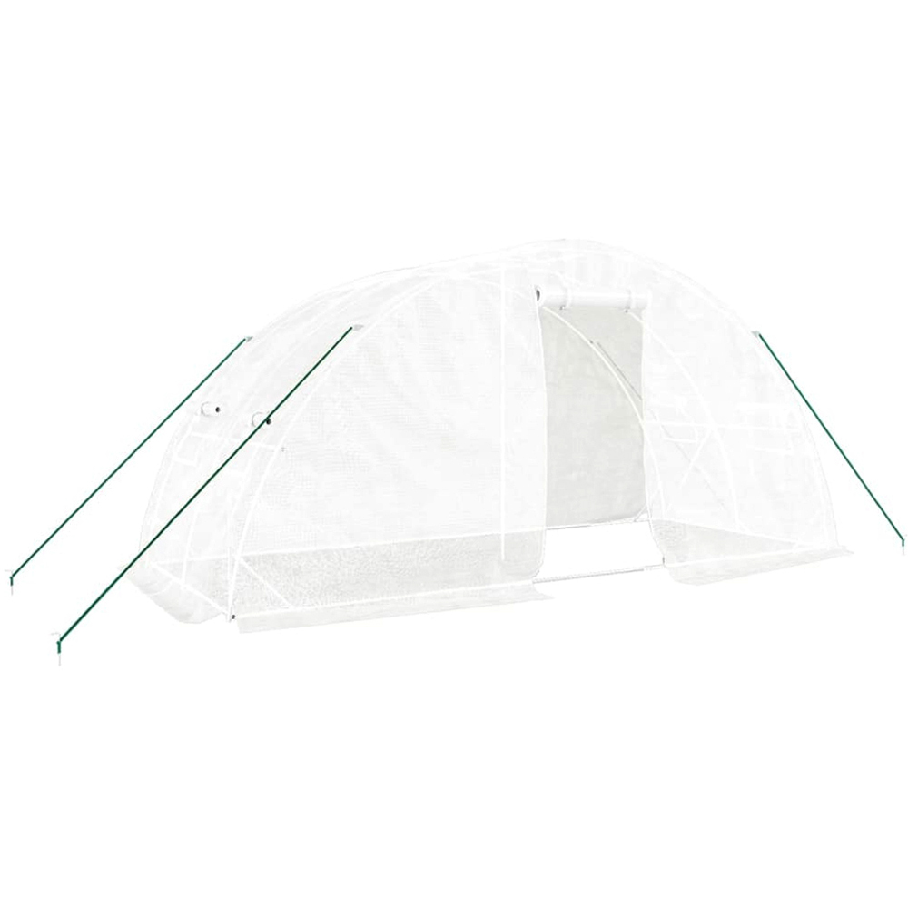 vidaXL White Polyethylene Galvanised Steel Frame 16.4 x 6.5ft Greenhouse Image 1