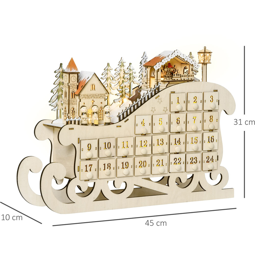 Everglow Light Up Wooden Village with Countdown Drawer Christmas Advent Calendar Image 7
