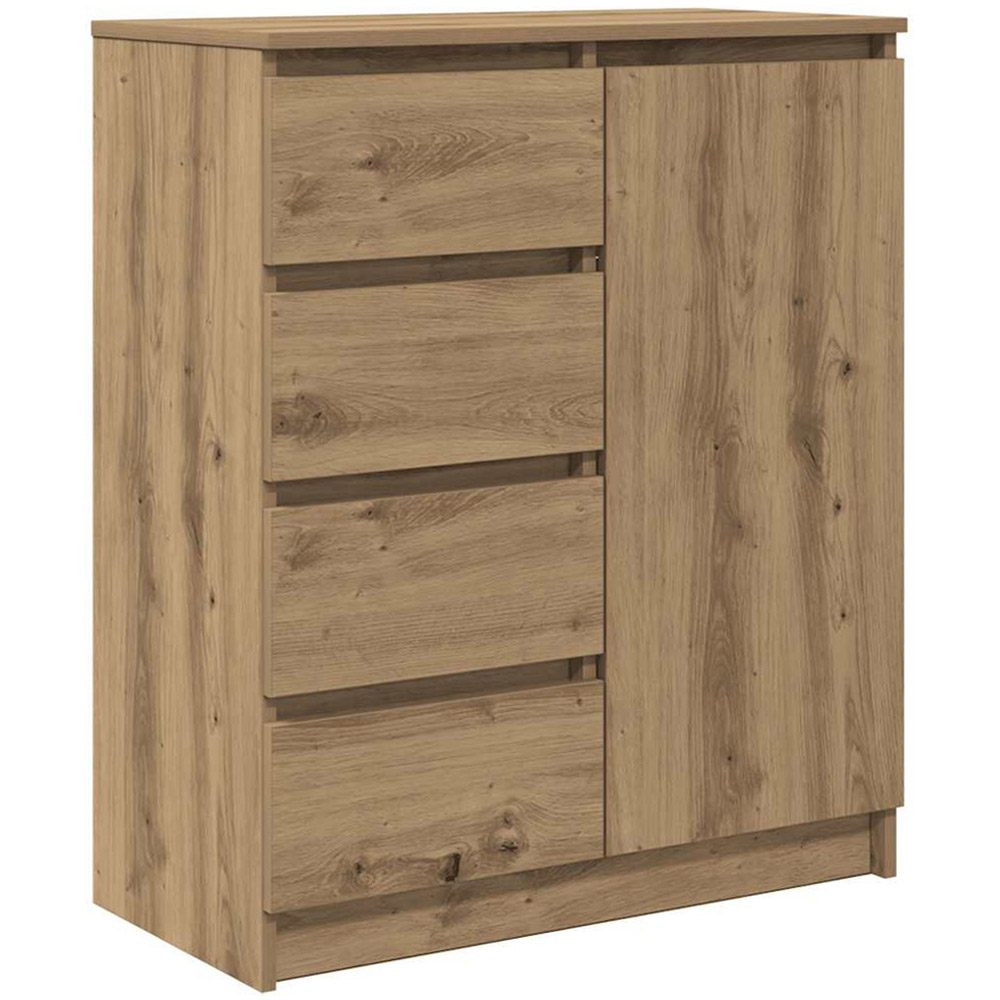 vidaXL Single Door 4 Drawer Artisan Oak Sideboard Image 2