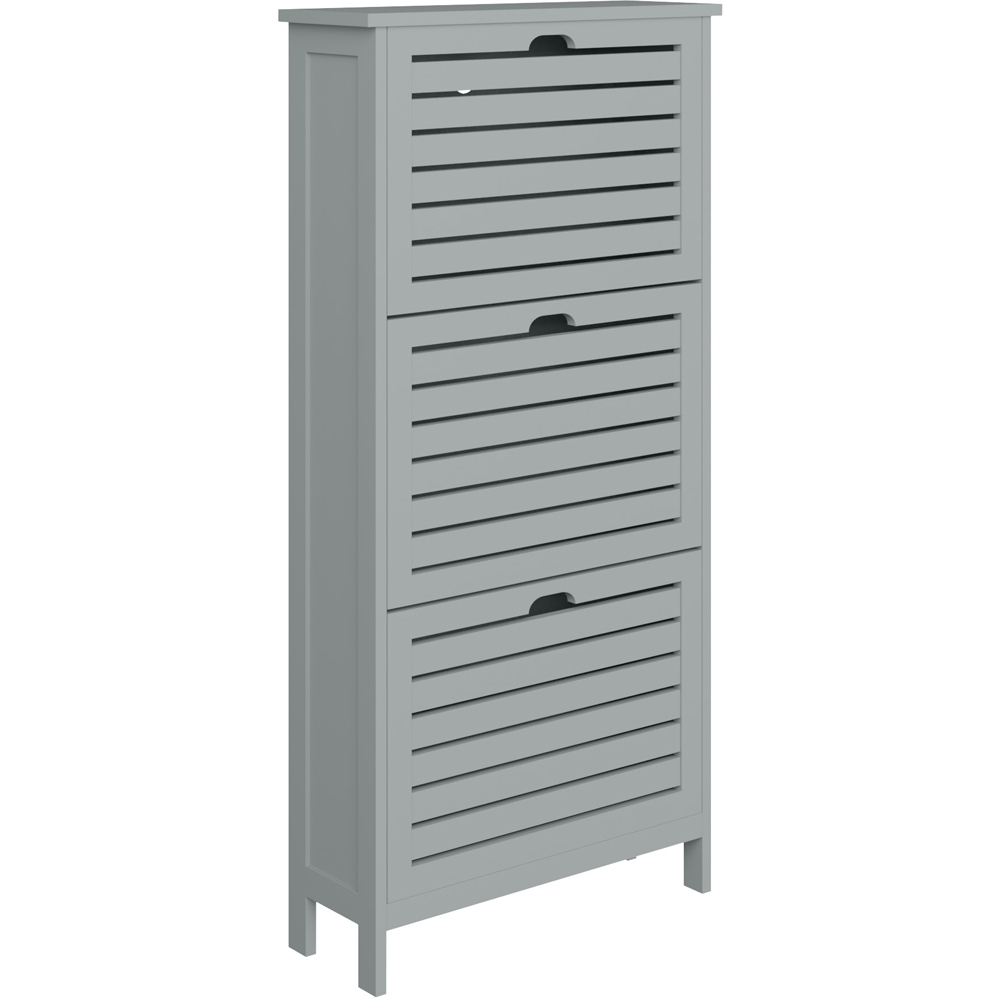 GFW Bergen Grey 3 Tier Shoe Cabinet Image 2