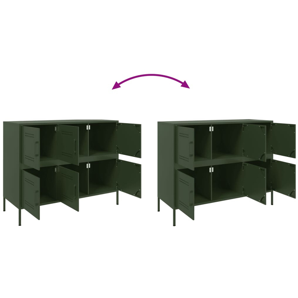 vidaXL 6 Door Olive Green Sideboard Image 8