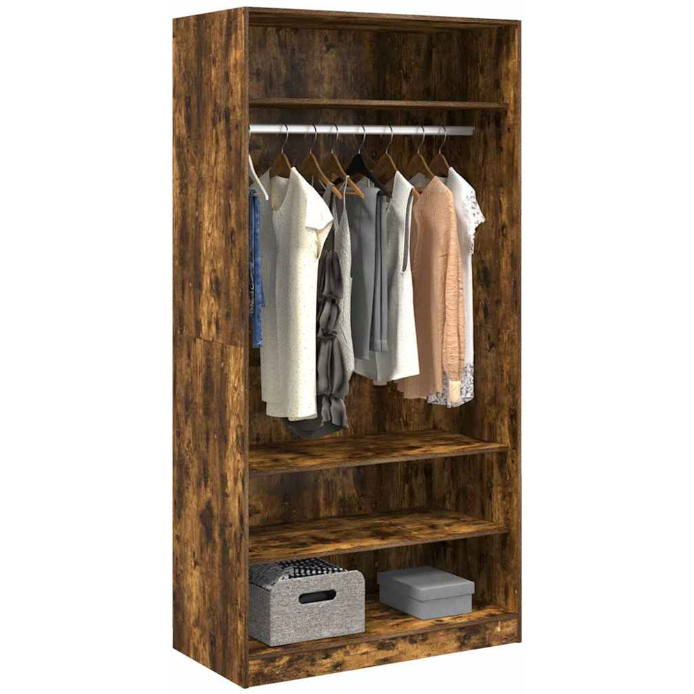 vidaXL 4 Shelf Brown Engineered Wood Open Wardrobe Image 3