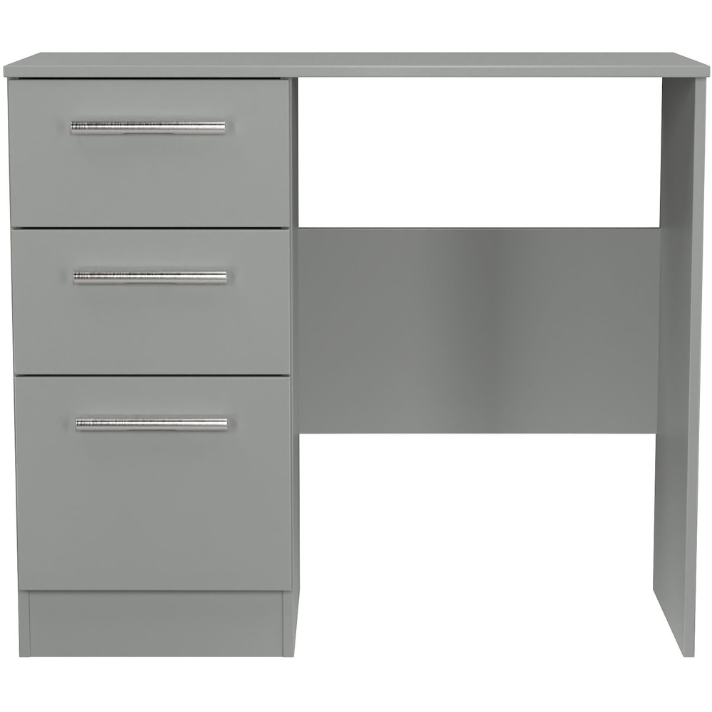 Crowndale Contrast 3 Drawer Dusk Grey Vanity Dressing Table Ready Assembled Image 2