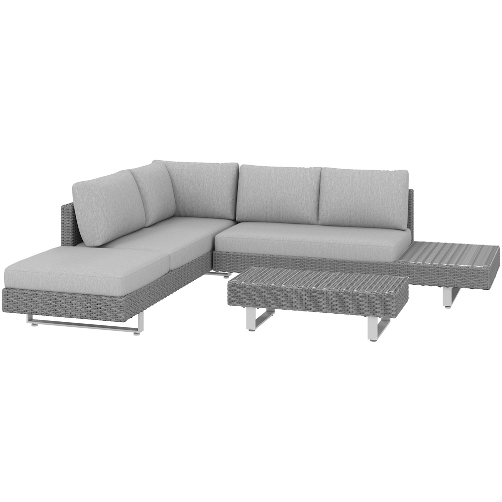 Outsunny 5 Seater Light Grey Cushion Rattan Wicker Sofa Set Image 2