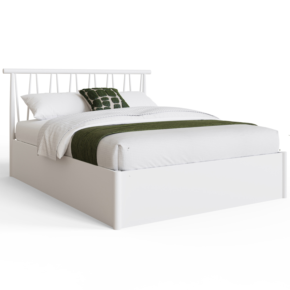 GFW Fusum Double White Spindle Wooden Ottoman Bed Image 3