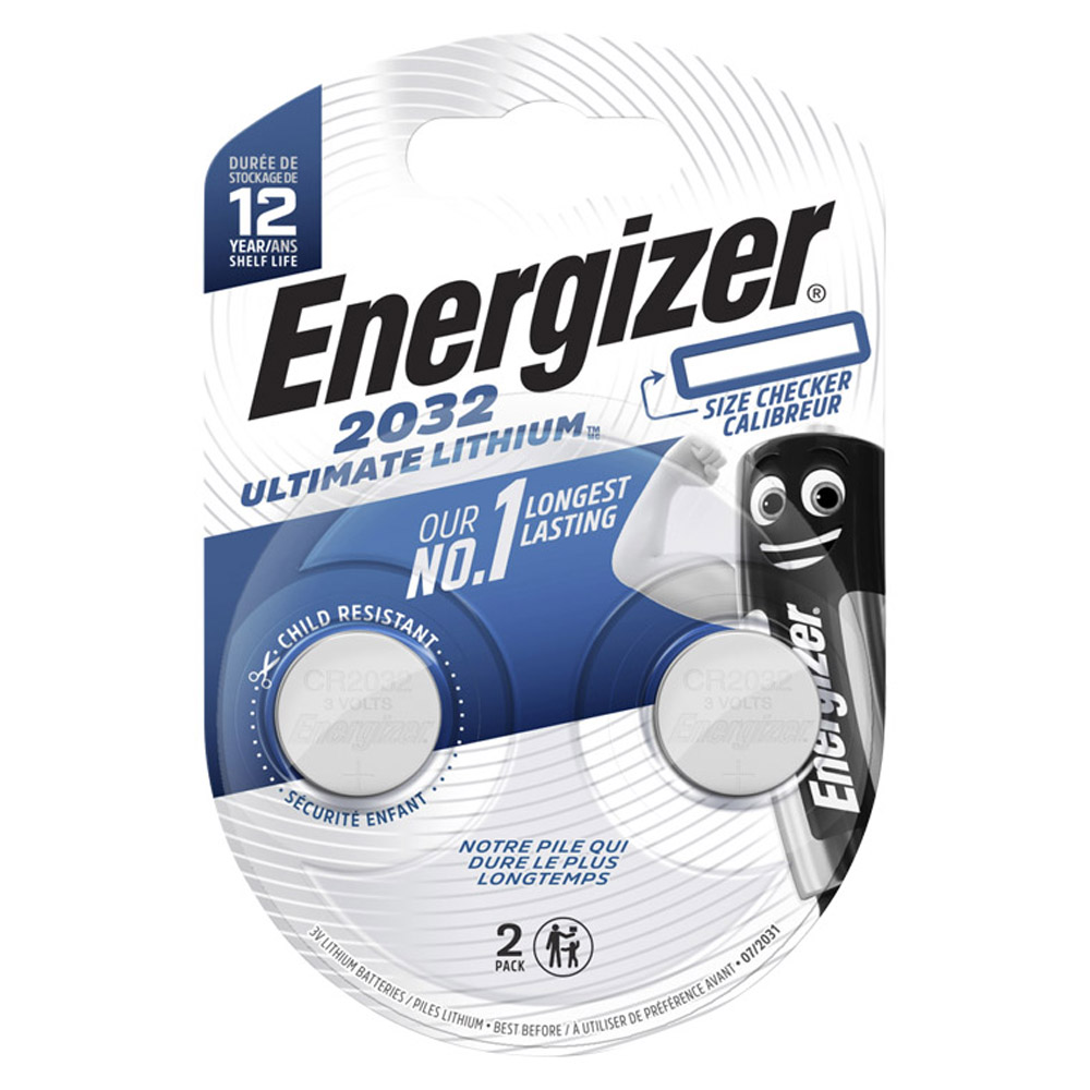 Energizer Ultimate CR2032 2 Pack Lithium Coin Batteries Image 1