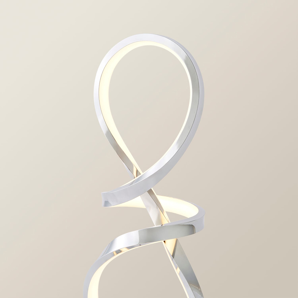 ValueLights Infinity Chrome Swirl Integrated LED Table Lamp Image 3