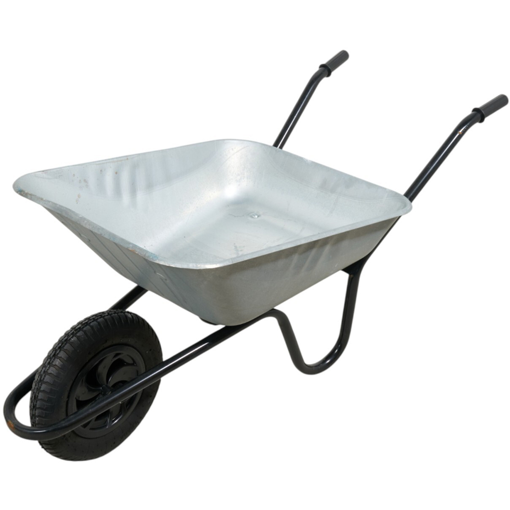 Croft Heavy Duty Galvanised Wheelbarrow Silver Image 4