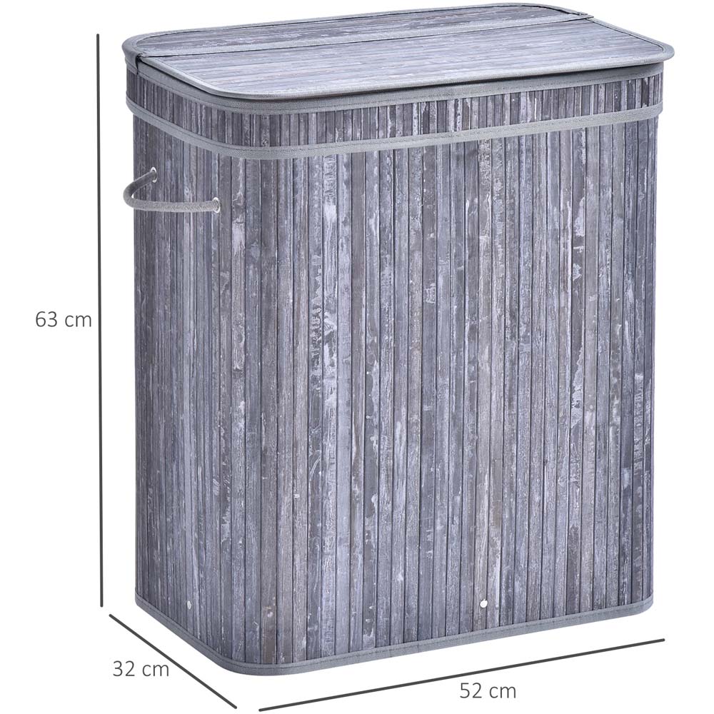 Portland Grey Bamboo Laundry Hamper 100L Image 3