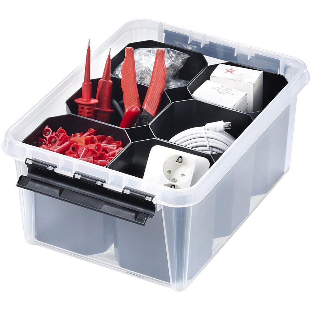 SmartStore Clear Plastic Storage Box with Clip Lock Lid 14L 6 Pack Image 4