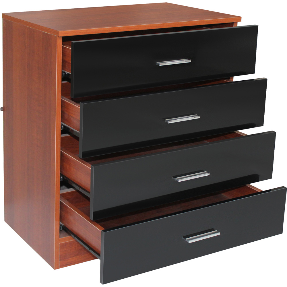 Brooklyn 3 Piece Walnut and Black High Gloss Bedroom Furniture Set Image 3