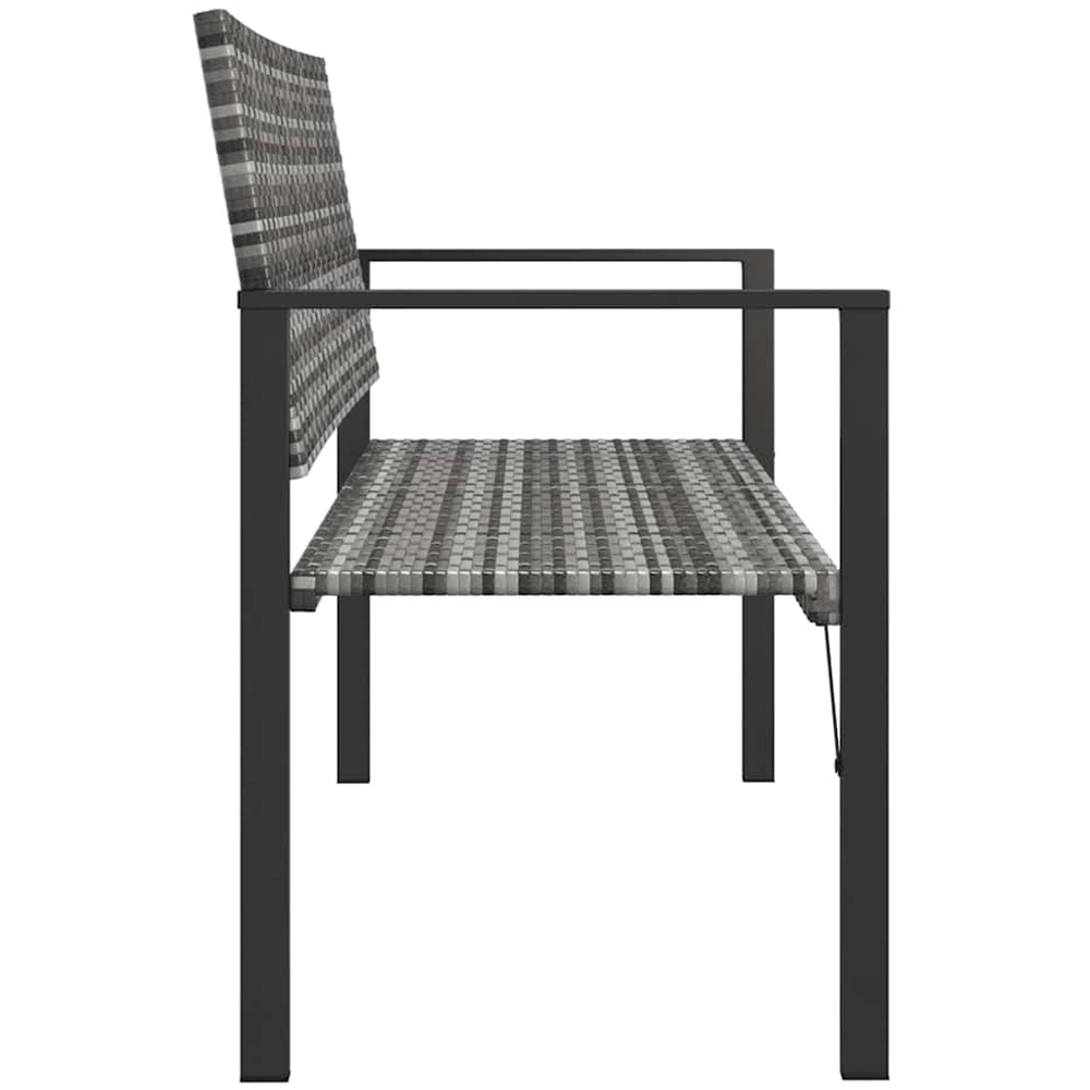 vidaXL 2 Seater Grey Rattan Garden Bench Image 4