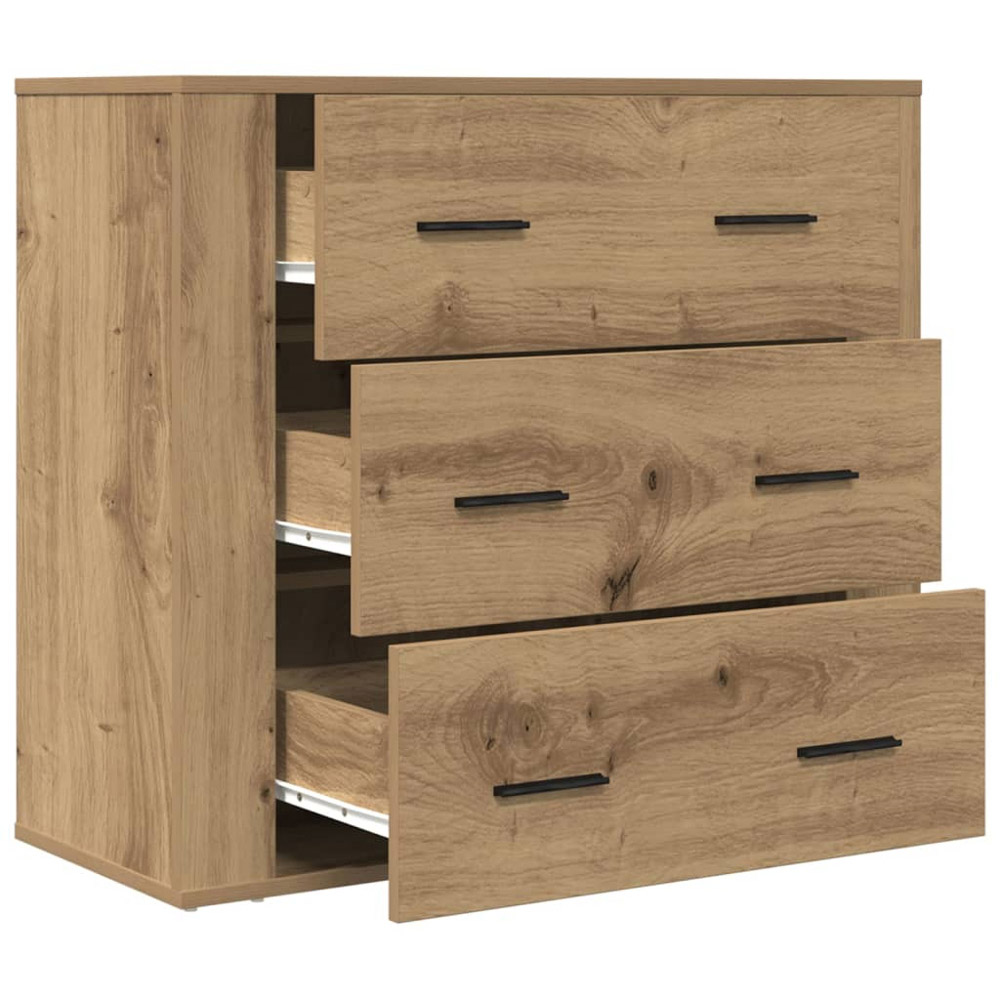 vidaXL 3 Drawer Artisan Oak Large Sideboard Image 4