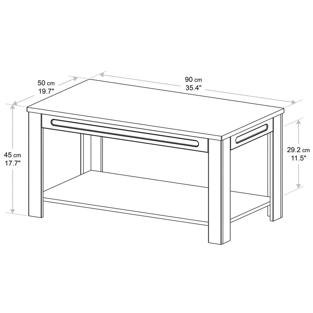 AVF Whitesands Satin White and Wood Coffee Table Image 5