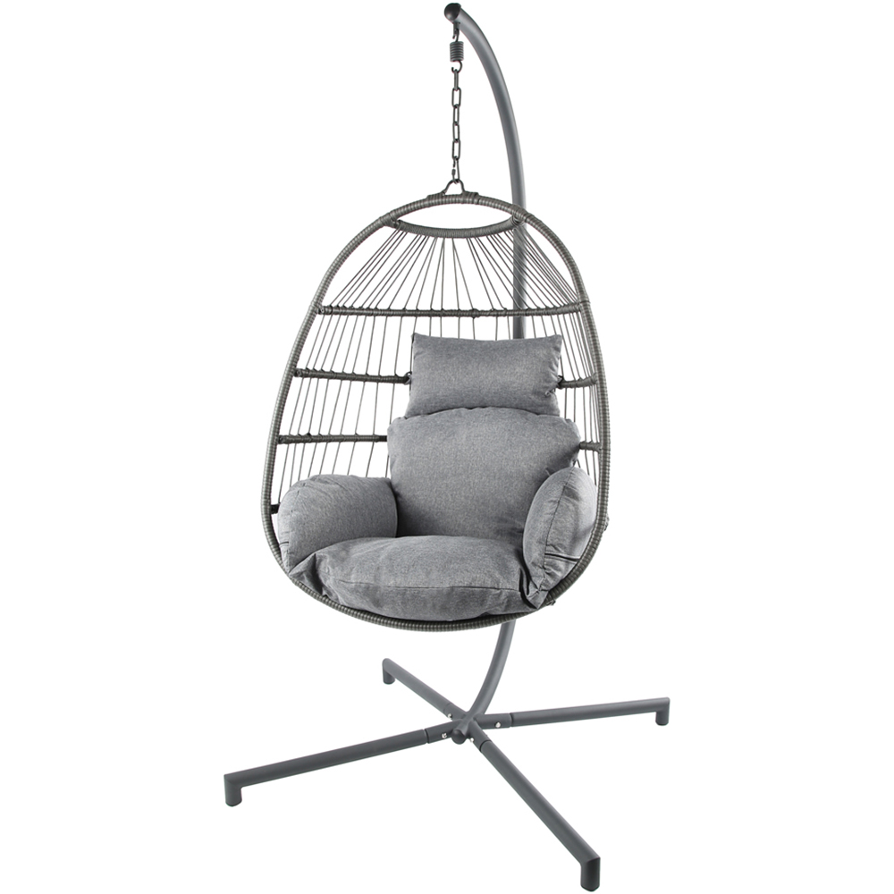 Home Garden Direct Chiron Grey Hanging Egg Chair Image 2