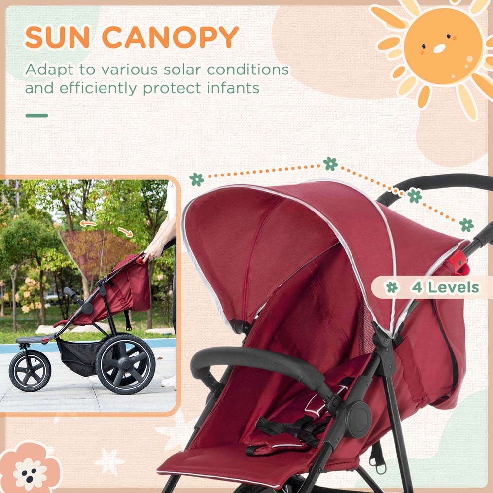 Portland Red Three Wheeler Baby Stroller Image 2