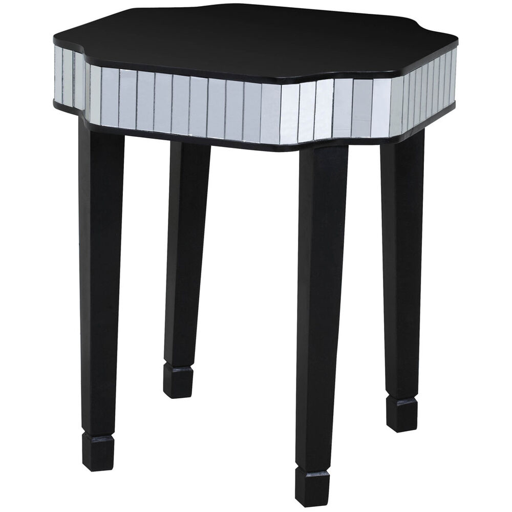 Premier Housewares Clavier Black Mirrored Side Table Image 3