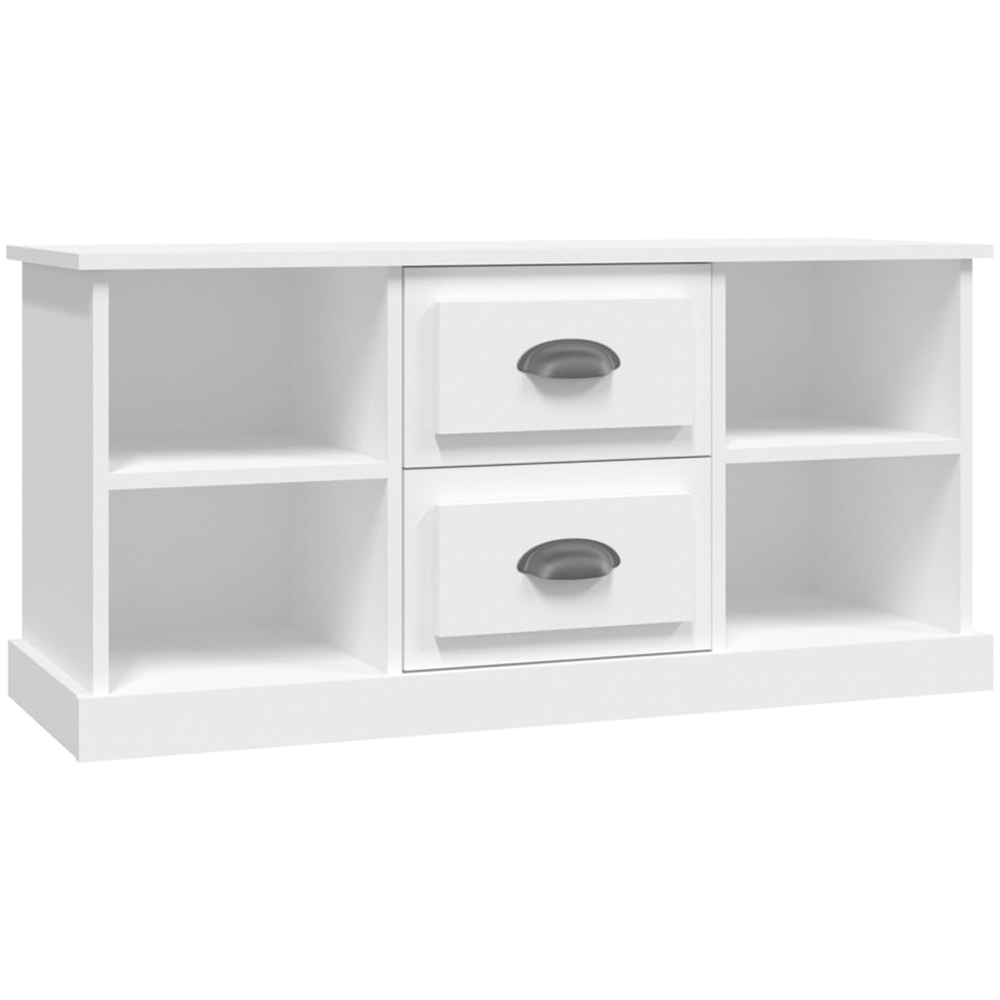 vidaXL 2 Drawer 4 Shelf White TV Cabinet Image 2