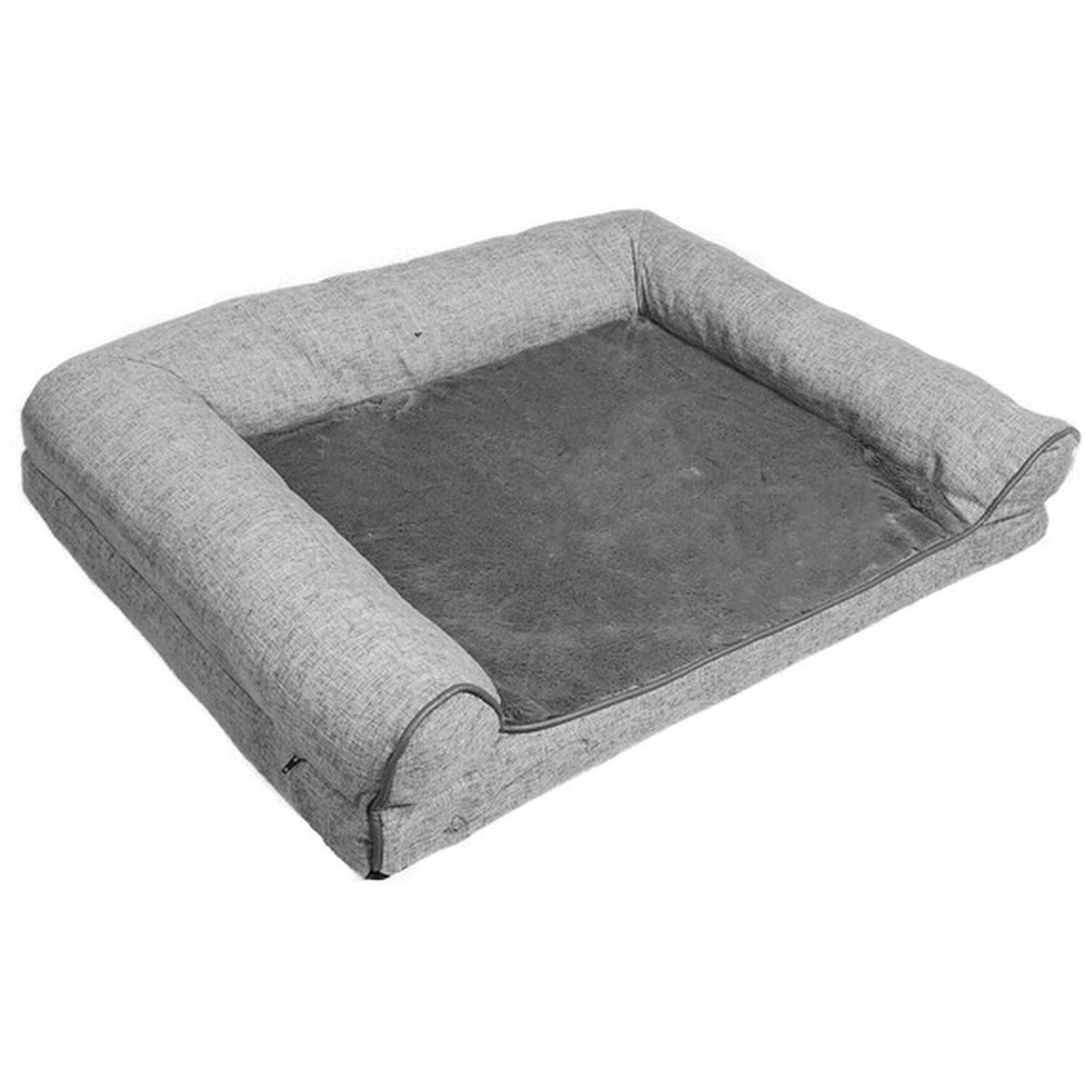 Memory Foam Bolster Bed Grey Image 1