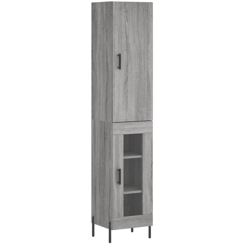 vidaXL 2 Door Grey Sonoma Tall Highboard Image 2