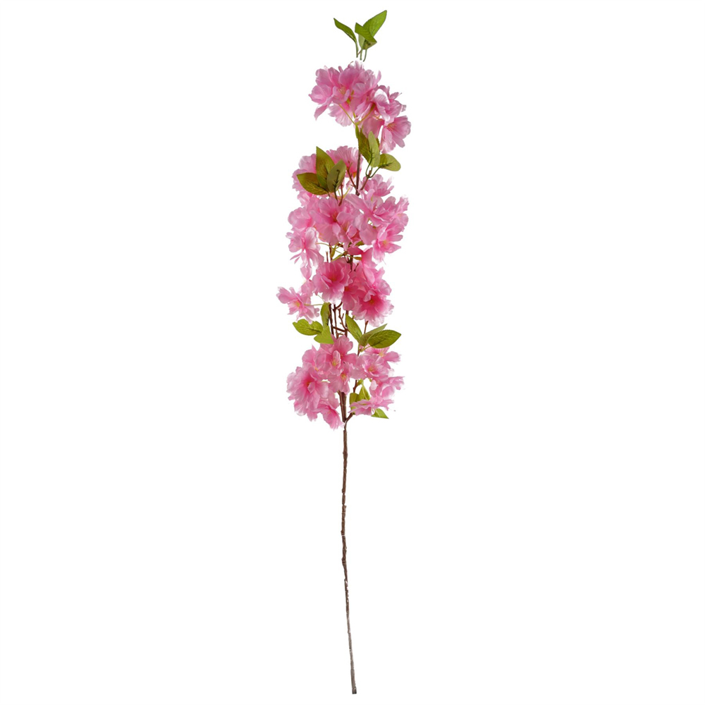 Leaf Pink Blossom and Berries Artificial Flower Bundle with Glass Vase 100cm 9 Pack Image 2