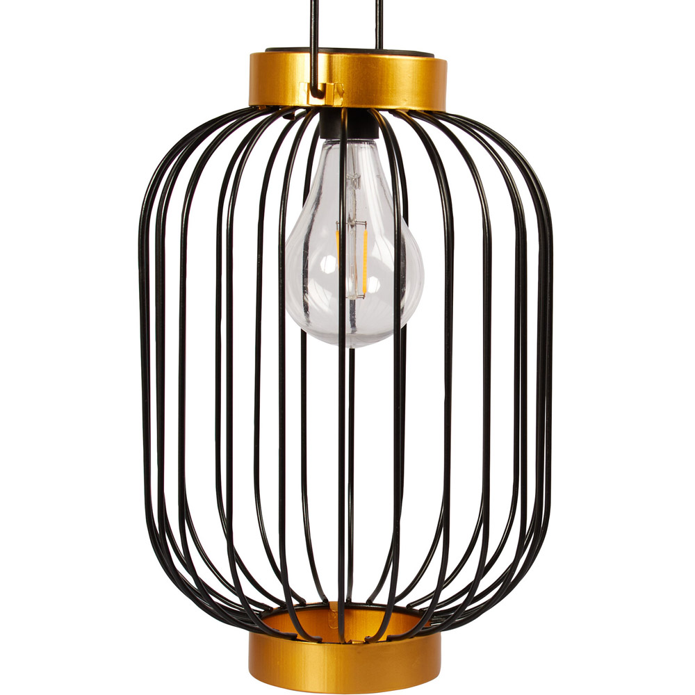 Solar Metal Cage Lantern - Black Image 1