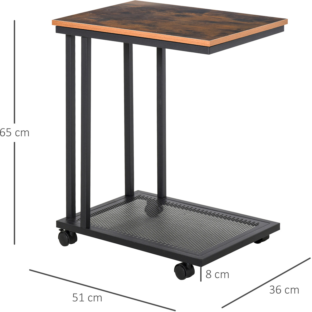 Portland Chestnut Brown C Shaped Side Table Image 8