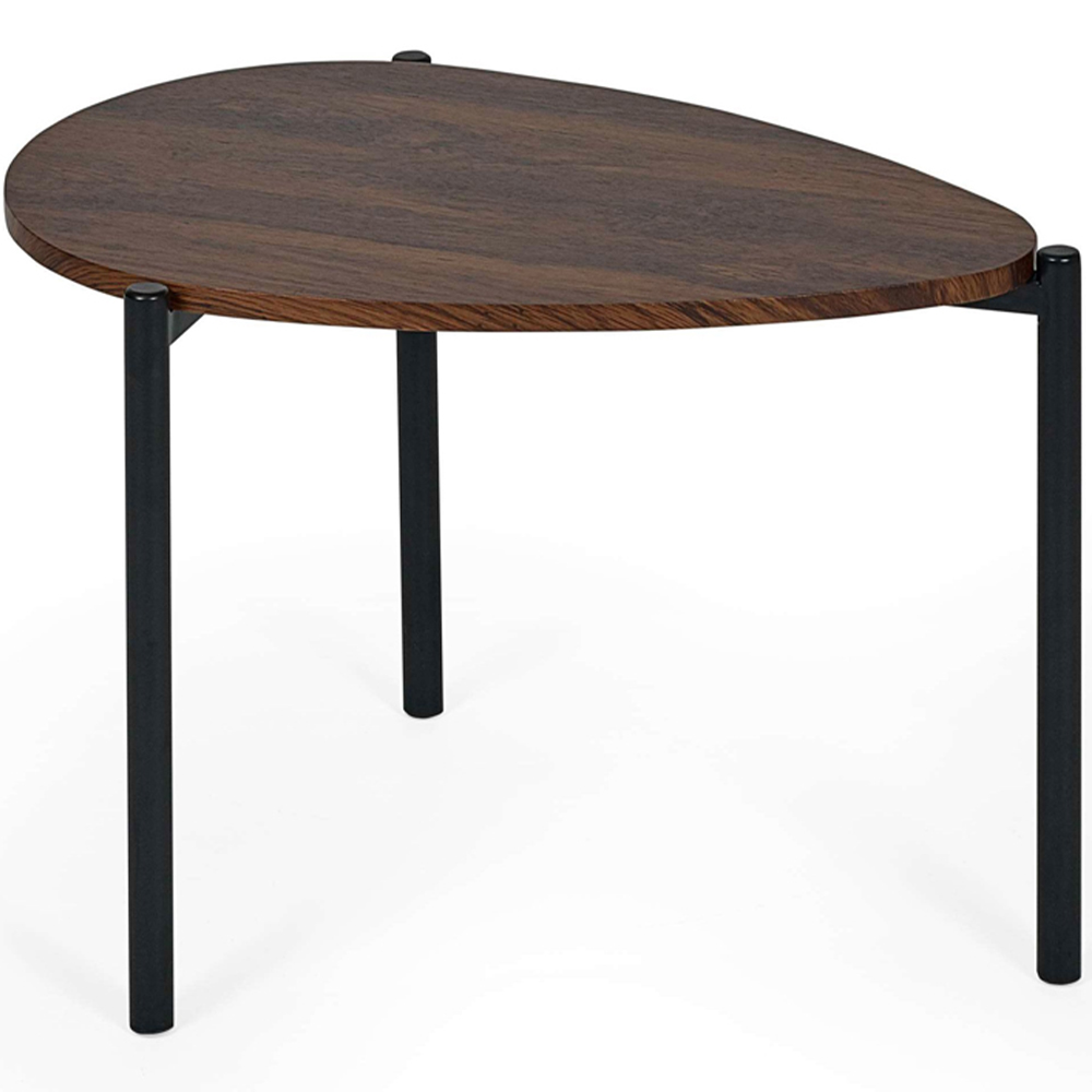 Julian Bowen Lorette Walnut Effect Teardrop Nest of Tables Set of 2 Image 5